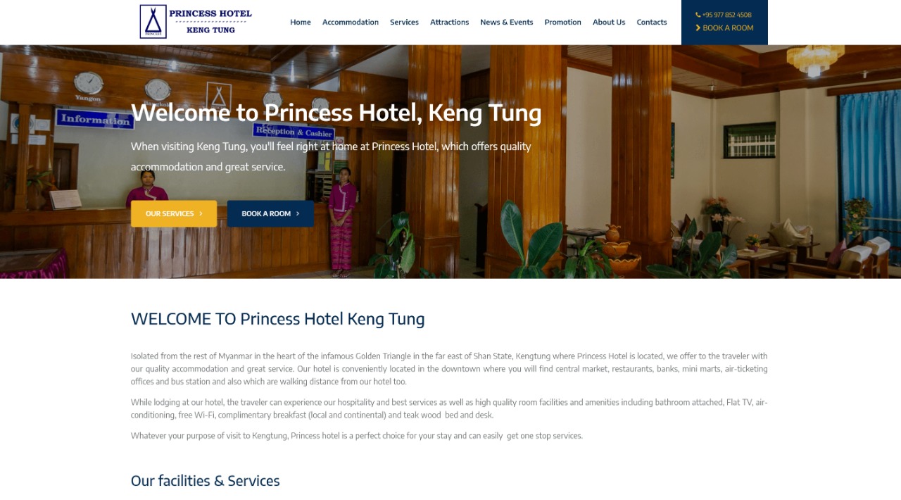 Princess Hotel Kengtung-CMS website